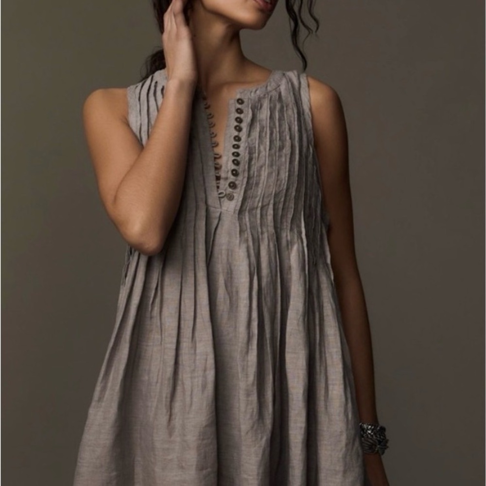 Anthropologie Sleeveless Gray Midi Dress